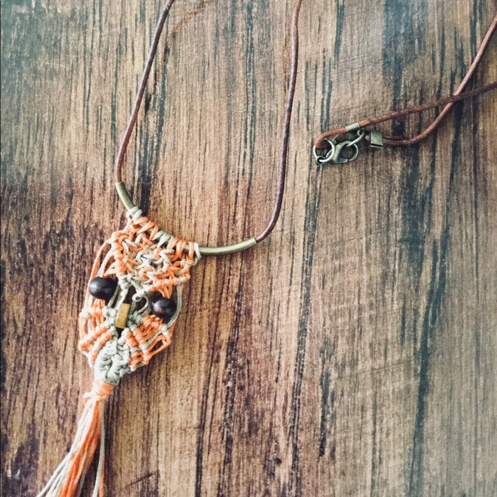 Owl Necklace with Leather Cord
